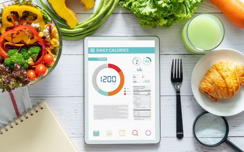 Image representing calory tracking on a tablet