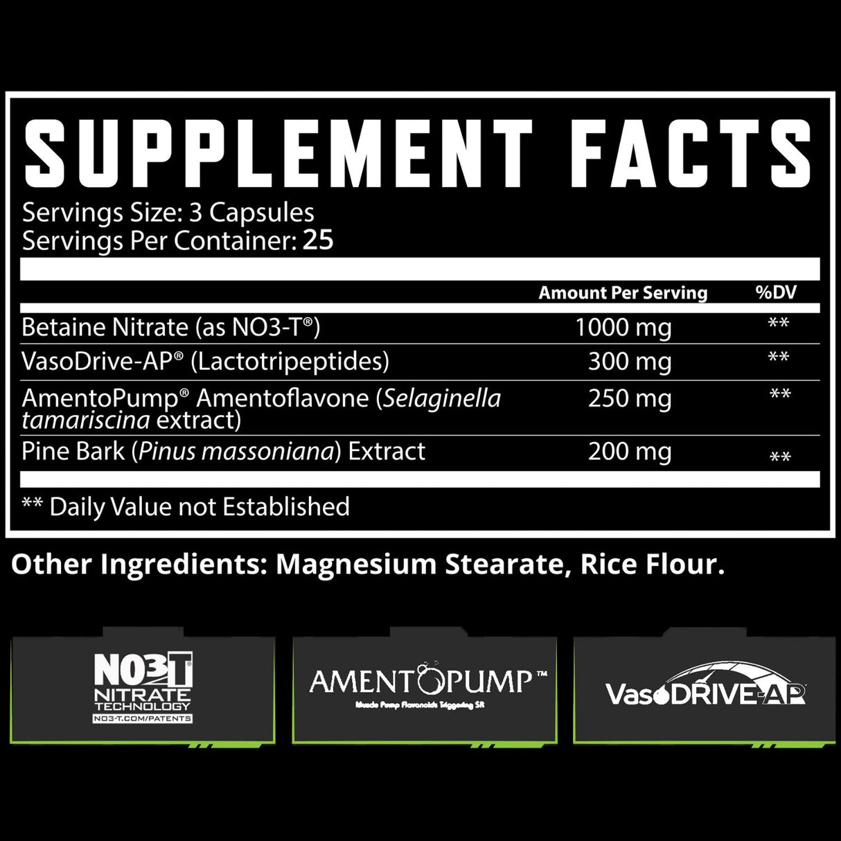 Klout Pump Kap Supplement Facts