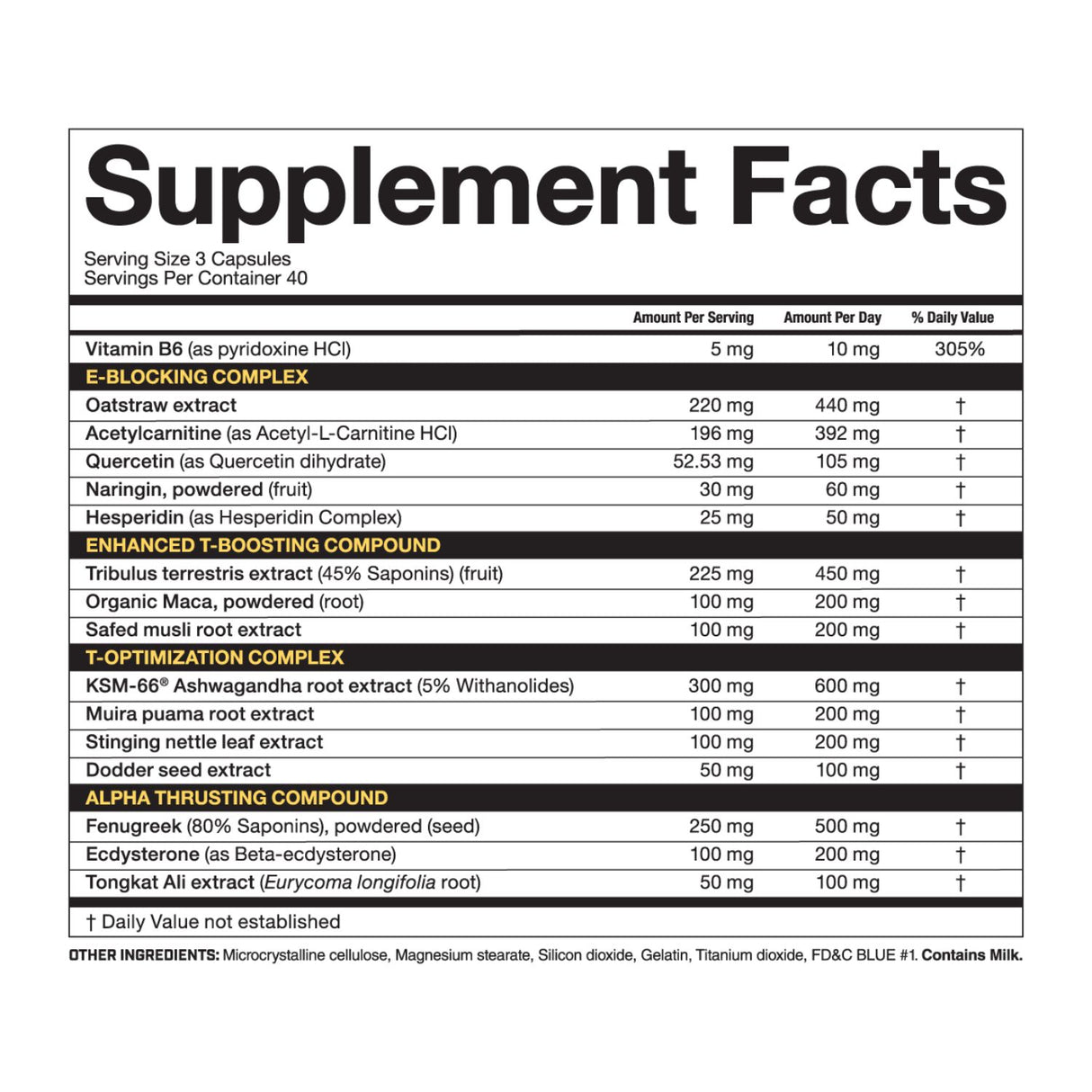 Magnum Nutraceuticals Thrust - Supplement Facts