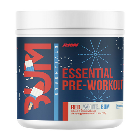 RAW Nutrition CBUM Essential Pre-Workout 30 Servings - Red, White, Bum