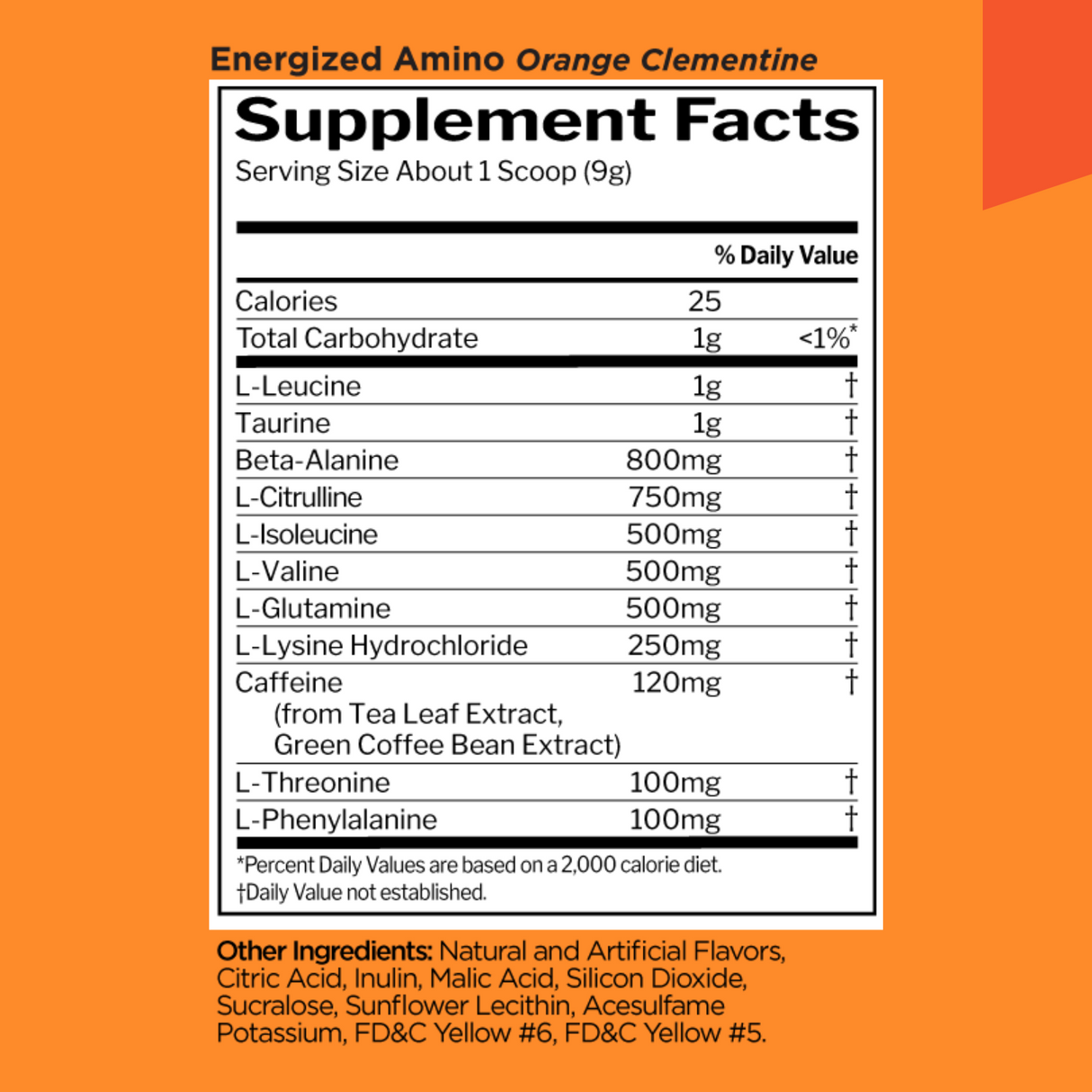 Rule 1 Energized Amino, Orange Clementine, Supplement Facts