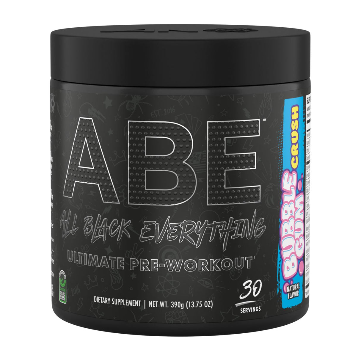 ABE All Black Everything Pre Workout, Bubblegum Crush 30 Servings