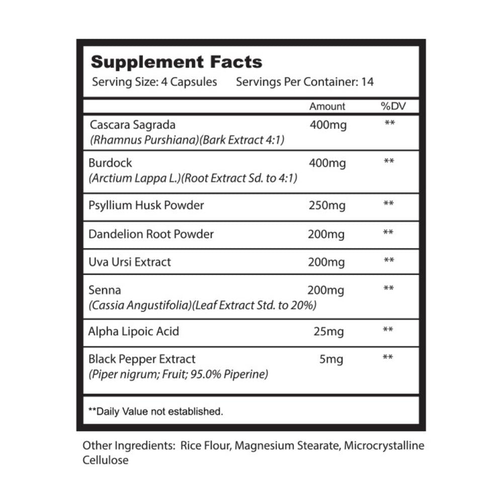 Alpha Supps Alpha Detox Supplement Facts