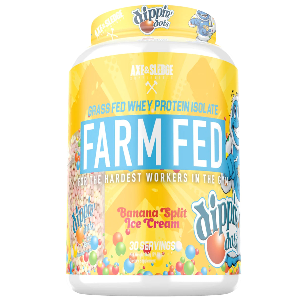 Axe & Sledge Farm Fed 30 Servings -  Dippin Dots Banana Split