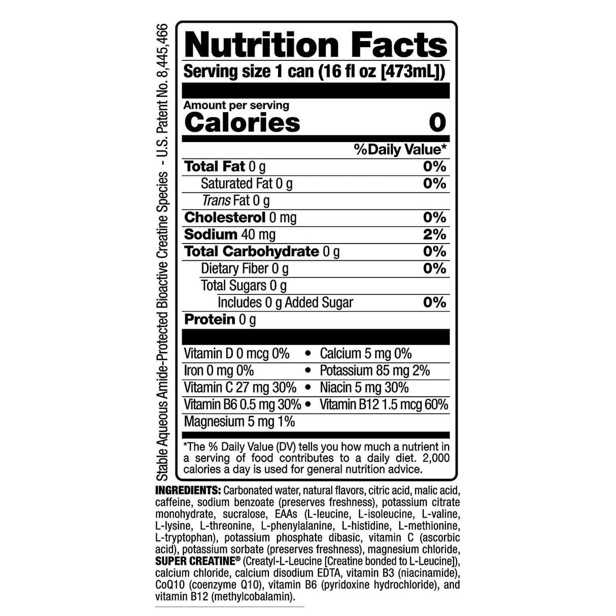 Bang Energy Drink Nutrition Facts