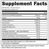 Bucked Up Pre Workout Supplement Facts