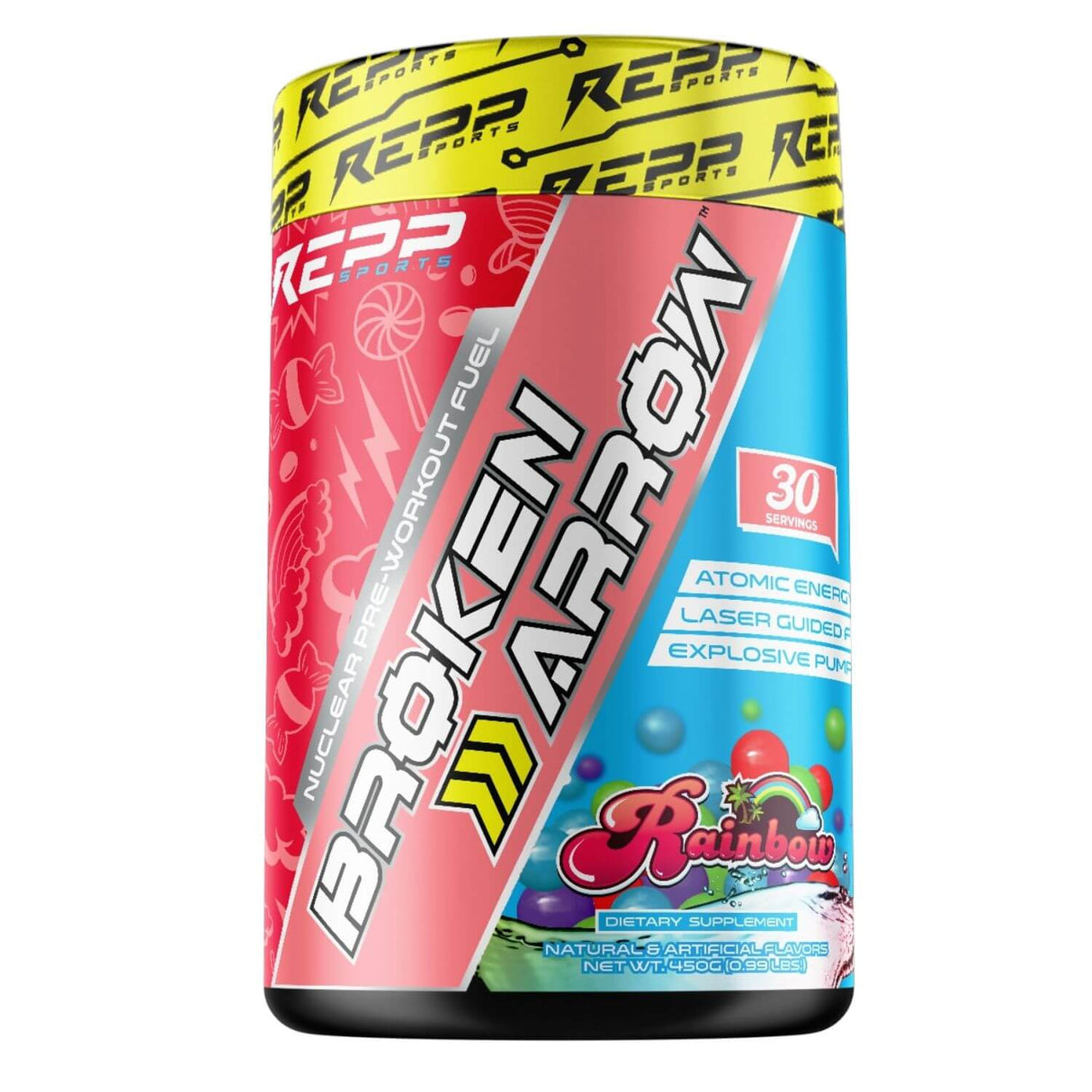 REPP Sports Broken Pre Workout , 30 Servings - Rainbow