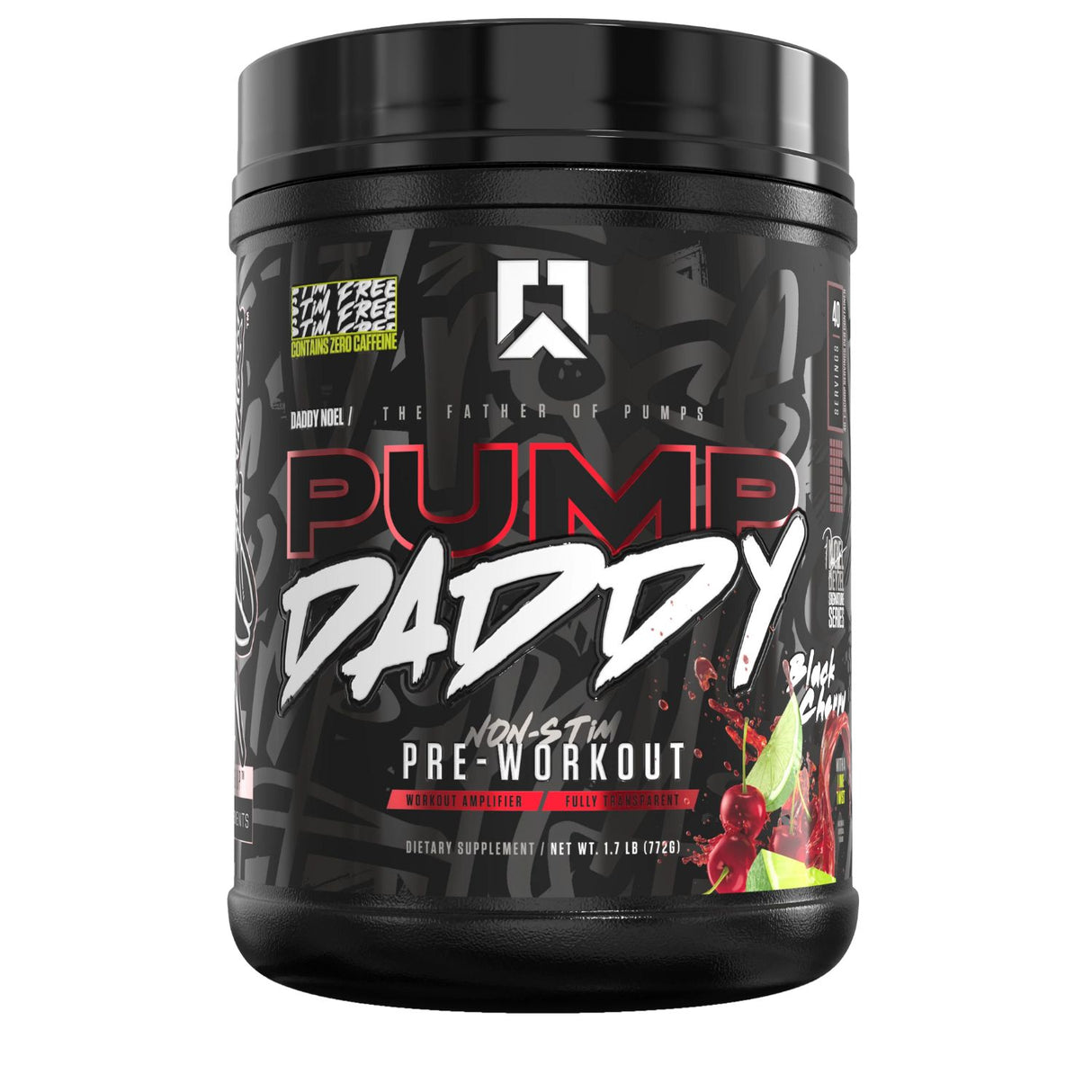 Ryse Pump Daddy Non-Stimulant Pre Workout, Black Cherry Citrus