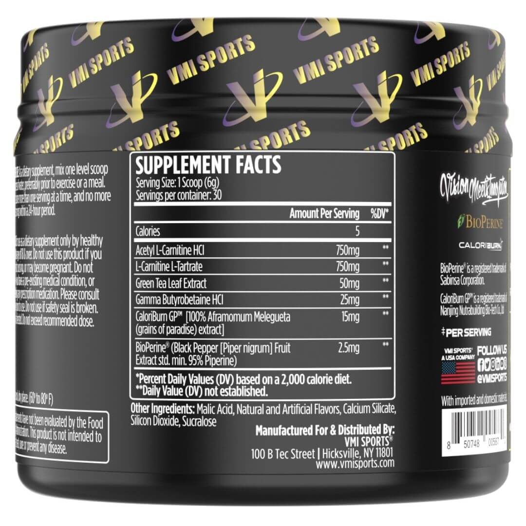 VMI Sports L-Carnitine 1500 Heat Powder Supplement Facts